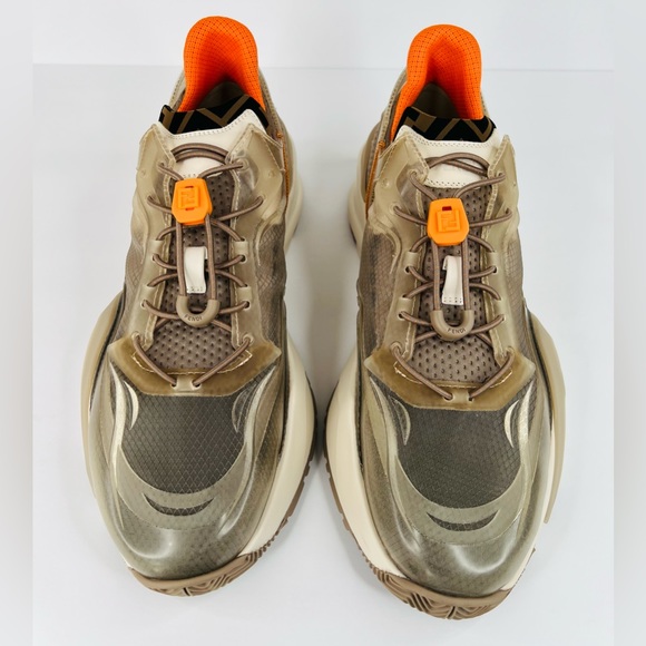 FENDI Flow FF Nylon Transparent Mix Media Logo Sneakers UK 11 - US 12 - EU 45 - Picture 6 of 14